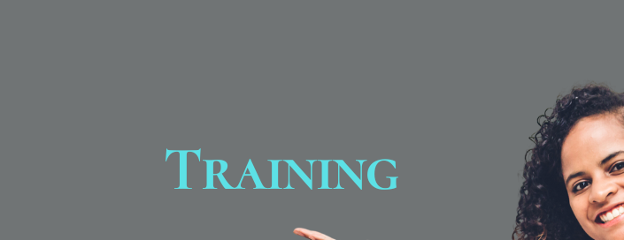 Empower Skills: Woman pointing to 'Training' for Career Growth. HiRecruitment & Training