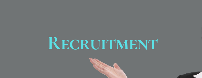 Woman pointing to 'Recruitment': Expert Hiring Solutions. HiRecruitment & Training